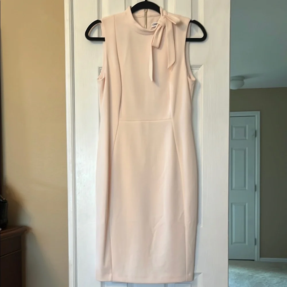 Calvin Klein Pink Sleeveless Halter Sheath Dress Sz 8 - Picture 1 of 3
